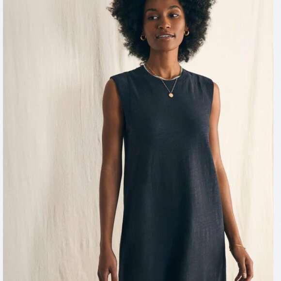 Faherty 100% Organic Cotton Sunwashed Slub Muscle Dress Minimalist NWOT Sz Large - Picture 2 of 6